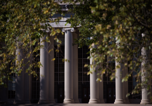 Leaves changing color on MIT campus