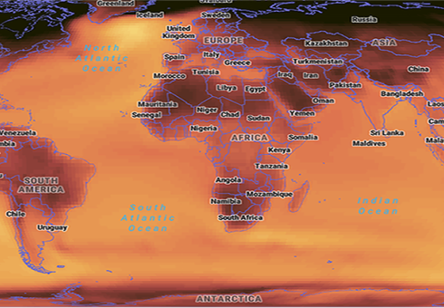 Temperature by location map