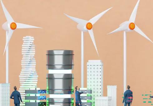 Windmills at a data center