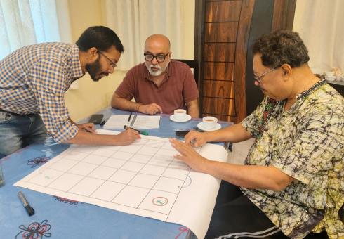 Sai Ravela (center)
