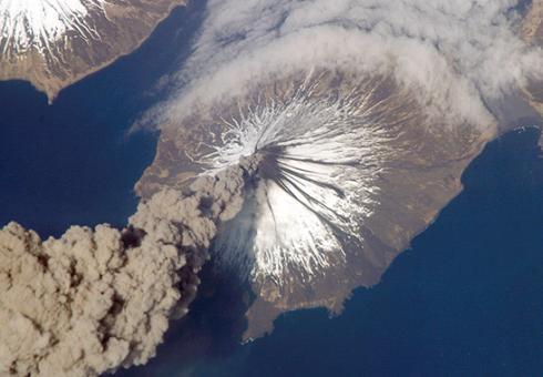 erupting volcano