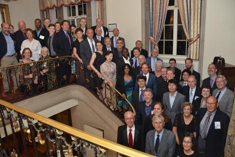 AGAGE scientists, collaborators and invited guests from research institutions around the world—many representing dozens more researchers at their home institutions—at the ALE/GAGE/AGAGE network’s 40th anniversary conference on October 7-12 at the MIT Endicott House. (Photo by Kathy Thompson)